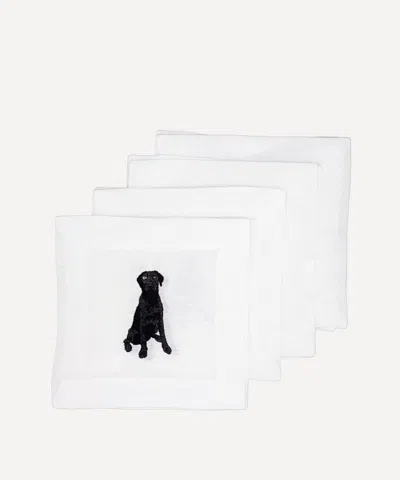 Lettermade Black Lab Cocktail Napkins Set Of Four