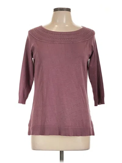 Pre-owned Lety & Me 3/4 Sleeve Top Burgundy Boatneck Tops