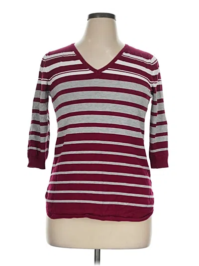 Pre-owned Lety & Me 3/4 Sleeve T-shirt In Burgundy