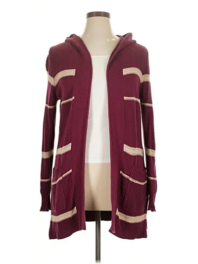 Pre-owned Lety & Me Cardigan Sweater In Burgundy