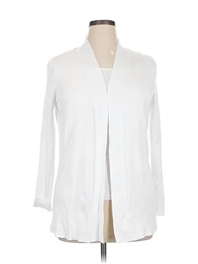 Pre-owned Lety & Me Cardigan Sweater In White