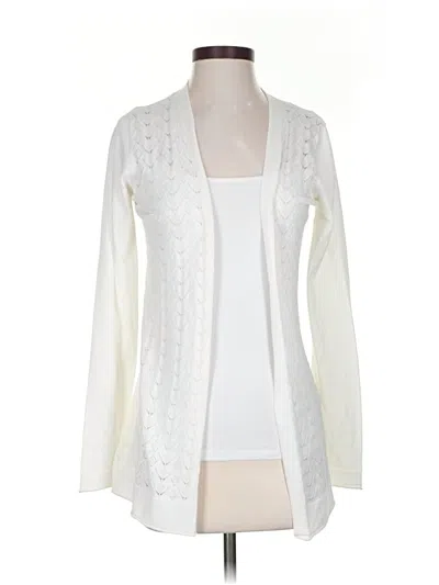 Pre-owned Lety & Me Cardigan Sweater In White