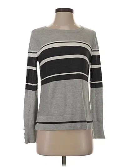 Pre-owned Lety & Me Long Sleeve Top Gray Boatneck Tops