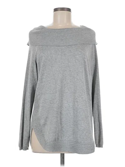 Pre-owned Lety & Me Long Sleeve Top Gray Boatneck Tops