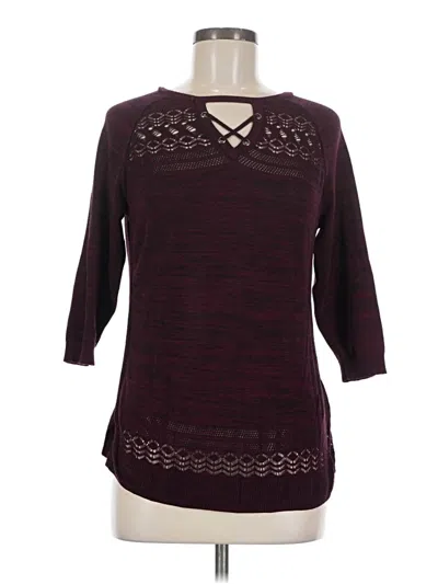 Pre-owned Lety & Me Pullover Sweater In Burgundy