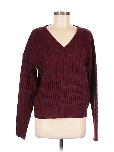 Pre-owned Lety & Me Pullover Sweater In Burgundy