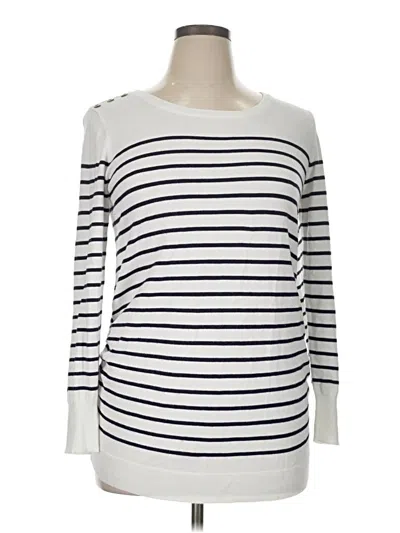 Pre-owned Lety & Me Pullover Sweater In White