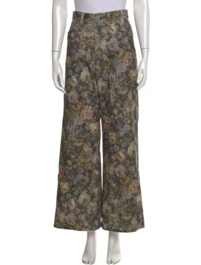 Pre-owned Leur Logette Floral Print Wide Leg Pants W/ Tags In Multi