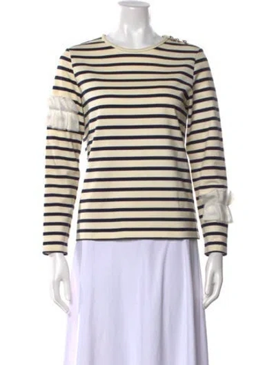Pre-owned Leur Logette Striped Crew Neck Top In Neutral