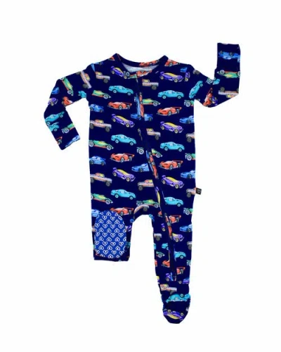 Lev Baby Kids'  Baby Zippered Footie Pajamas In Blue