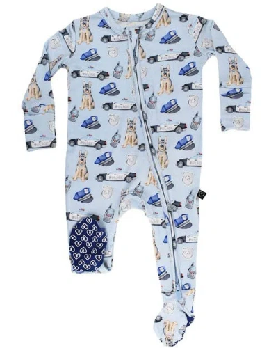 Lev Baby Kids'  Baby Zippered Footie Pajamas In Blue