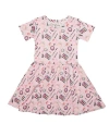 Lev Baby Makeup Print Twirl Dress In Pink