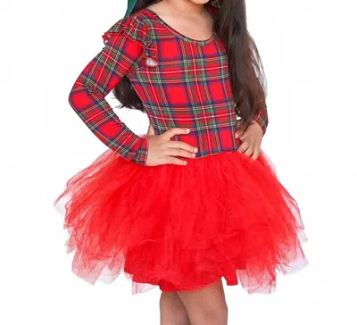 Lev Baby Kids' Plaid December Tutu Dress In Red