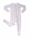 Lev Baby Victorian Floral Ruffled Convertible Romper In Pink