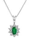 Levaron 14k 0.15 Ct. Tw. Diamond Necklace In Green