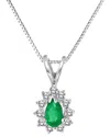Levaron 14k 0.15 Ct. Tw. Diamond Necklace In Green