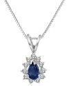 Levaron 14k 0.15 Ct. Tw. Diamond Necklace In Blue