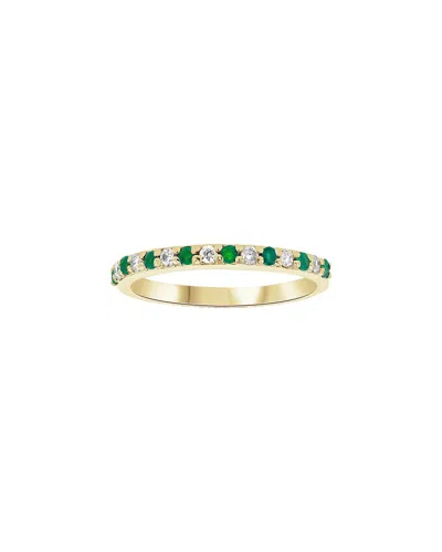 Levaron 14k 0.35 Ct. Tw. Diamond & Emerald Stackable Ring In Neutral
