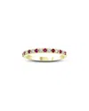 Levaron 14k 0.35 Ct. Tw. Diamond & Ruby Stackable Ring In Green