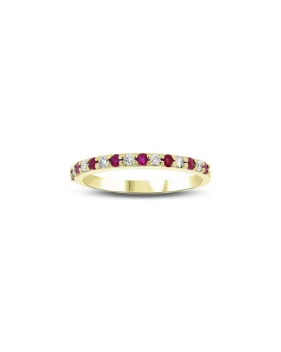 Levaron 14k 0.35 Ct. Tw. Diamond & Ruby Stackable Ring In Multi