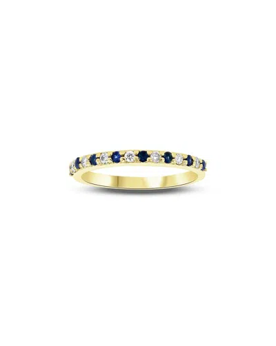Levaron 14k 0.35 Ct. Tw. Diamond & Sapphire Stackable Ring In Green