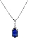 Levaron 14k 0.36 Ct. Tw. Diamond & Sapphire Drop Pendant In Blue