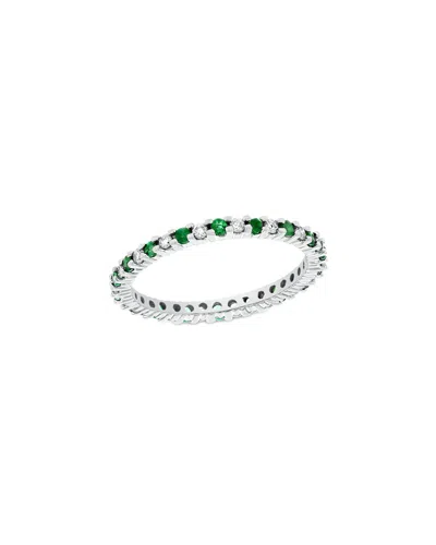 LEVARON LEVARON 14K 0.55 CT. TW. DIAMOND & EMERALD STACKABLE RING