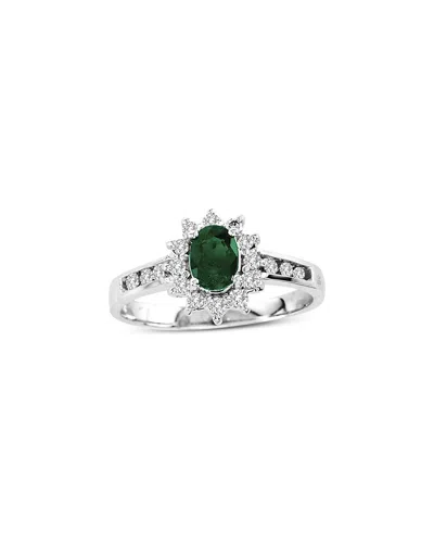 Levaron 14k 0.65 Ct. Tw. Diamond & Emerald Ring In White