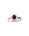 Levaron 14k 0.65 Ct. Tw. Diamond & Ruby Ring In Silver