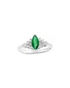 Levaron 14k 0.69 Ct. Tw. Diamond & Emerald Cocktail Ring In Green