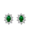 Levaron 14k 0.70 Ct. Tw. Diamond & Emerald Earrings In Green