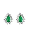 Levaron 14k 0.70 Ct. Tw. Diamond & Emerald Earrings In Green