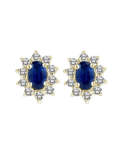 Levaron 14k 0.70 Ct. Tw. Diamond & Sapphire Earrings In Multi