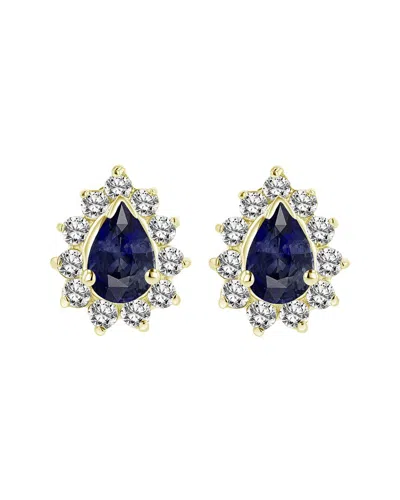 Levaron 14k 0.70 Ct. Tw. Diamond & Sapphire Earrings In Gold