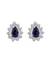 Levaron 14k 0.70 Ct. Tw. Diamond & Sapphire Earrings In Metallic