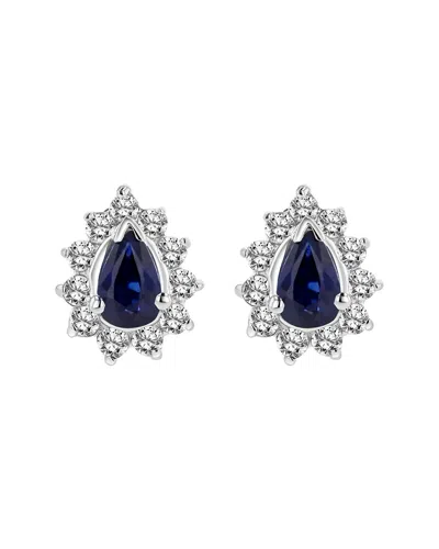 LEVARON LEVARON 14K 0.70 CT. TW. DIAMOND & SAPPHIRE EARRINGS