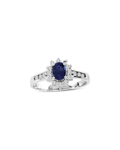 Levaron 14k 0.75 Ct. Tw. Diamond & Sapphire Ring In Silver