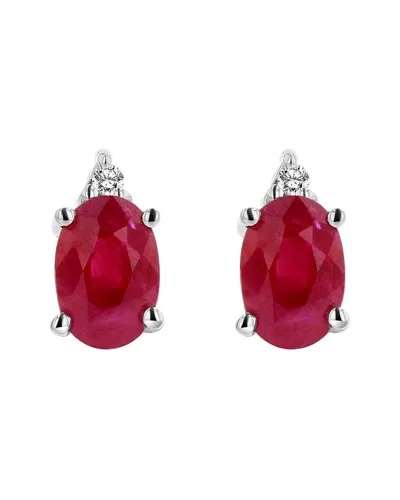 LEVARON LEVARON 14K 0.82 CT. TW. DIAMOND & RUBY STUDS