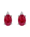 Levaron 14k 0.82 Ct. Tw. Diamond & Ruby Studs In Burgundy