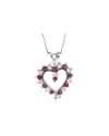 Levaron 14k 0.88 Ct. Tw. Diamond & Ruby Heart Pendant