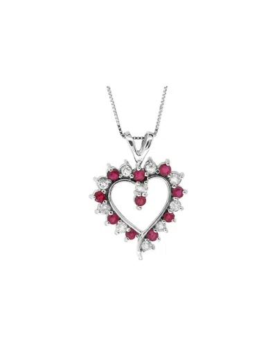 LEVARON LEVARON 14K 0.88 CT. TW. DIAMOND & RUBY HEART PENDANT