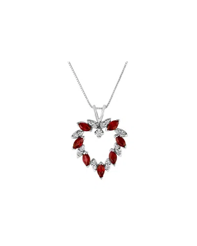 LEVARON LEVARON 14K 1.00 CT. TW. DIAMOND & RUBY HEART PENDANT