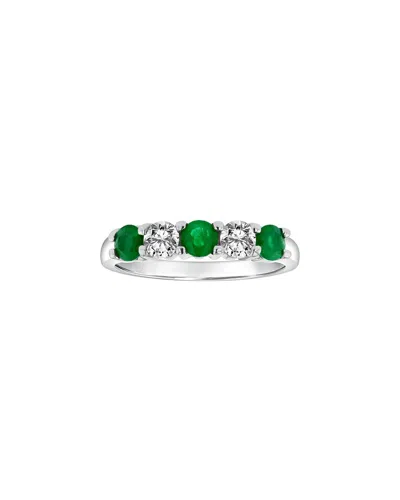 LEVARON LEVARON 14K 1.11 CT. TW. DIAMOND & EMERALD STACKABLE RING