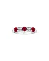 Levaron 14k 1.11 Ct. Tw. Diamond & Ruby Stackable Ring In Pink
