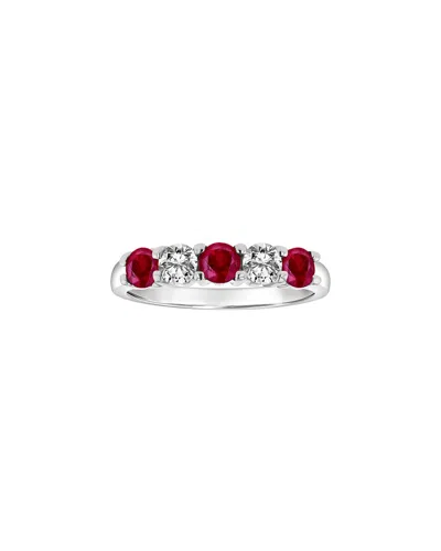 LEVARON LEVARON 14K 1.11 CT. TW. DIAMOND & RUBY STACKABLE RING
