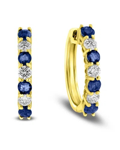 Levaron 14k 1.15 Ct. Tw. Diamond & Sapphire Earrings In Gold