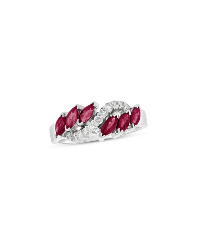 Levaron 14k 1.25 Ct. Tw. Diamond & Ruby Ring In Metallic