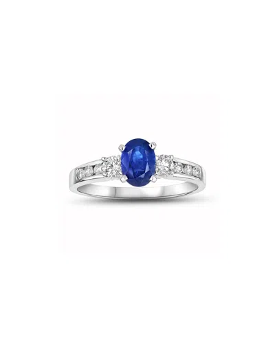 Levaron 14k 1.25 Ct. Tw. Diamond & Sapphire Ring In Silver
