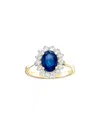 Levaron 14k 1.77 Ct. Tw. Diamond & Sapphire Cocktail Ring In Blue