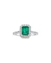 Levaron 14k 1.95 Ct. Tw. Diamond & Emerald Ring In Green